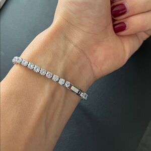 Timeless Silver Tennis Bracelet with Prong Setting